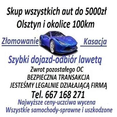 Skup aut-Skup samochodów Olsztyn-szybka sprzedaż-najwyzsze ceny